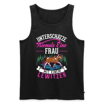 Lewitzer Pferd Besitzerin Lewitzer - Männer Premium Bio Tank Top - Schwarz - Vorne - Michal (187cm)