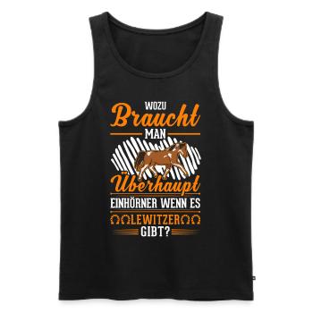 Lewitzer Einhorn Lewitzer Pferd - Männer Premium Bio Tank Top - Schwarz - Vorne - Michal (187cm)
