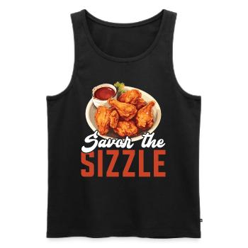 Buffalo Wings Foodie Cuisine Américaine Poulet - Débardeur bio Premium Homme - noir - Devant - Michal (187cm)