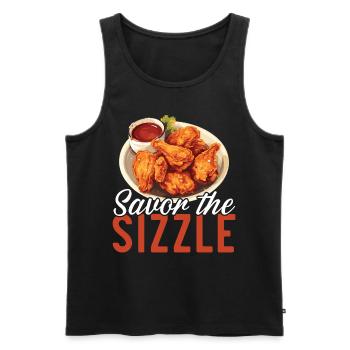 Buffalo Wings Foodie Cuisine Américaine Poulet - Débardeur bio Premium Homme - noir - Devant - Michal (187cm)