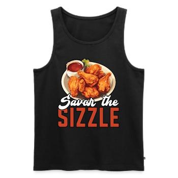 Buffalo Wings Foodie Cuisine Américaine Poulet - Débardeur bio Premium Homme - noir - Devant - Michal (187cm)