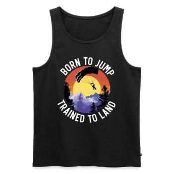 Fallschirmjäger Fallschirmspringen Fallschirmsprin - Männer Premium Bio Tank Top - Schwarz - Vorne - AI Model Male 178 light (178cm)
