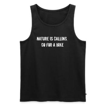 Hiking - Nature is calling, go for a hike - Men's Premium Organic Tank Top - black - Front - Michal (187cm)