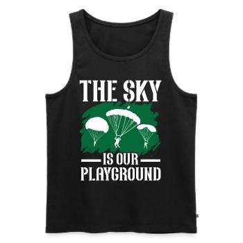 Fallschirmjäger Fallschirmspringen Fallschirmsprin - Männer Premium Bio Tank Top - Schwarz - Vorne - AI Model Male 178 light (178cm)
