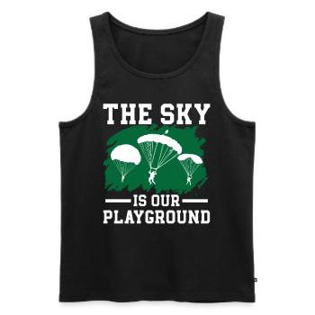 Fallschirmjäger Fallschirmspringen Fallschirmsprin - Männer Premium Bio Tank Top - Schwarz - Vorne - AI Model Male 178 light (178cm)