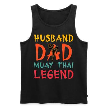 Mari Papa Muay Thai Légende - Débardeur bio Premium Homme - noir - Devant - Michal (187cm)