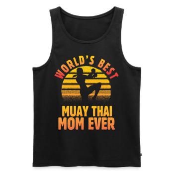 La meilleure maman de Muay Thai au monde - Débardeur bio Premium Homme - noir - Devant - AI Model Male 178 light (178cm)