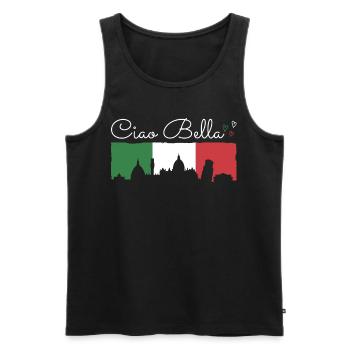Ciao Bella - Men's Premium Organic Tank Top - black - Front - Michal (187cm)