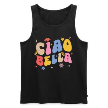 Ciao Bella - Männer Premium Bio Tank Top - Schwarz - Vorne - AI Model Male 178 light (178cm)