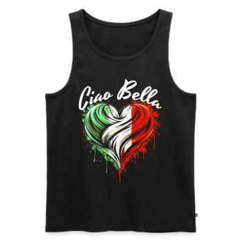 Ciao Bella - Männer Premium Bio Tank Top - Schwarz - Vorne - AI Model Male 178 light (178cm)
