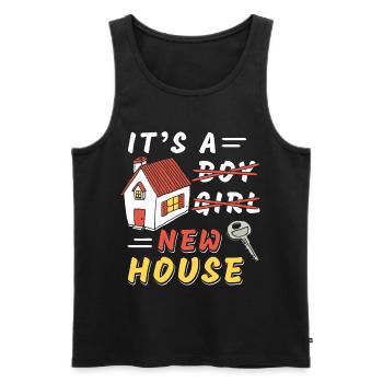 It's A New House - Men's Premium Organic Tank Top - black - Front - AI Model Male 178 light (178cm)