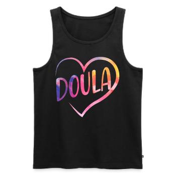 Doula Birth Worker Coeur - Débardeur bio Premium Homme - noir - Devant - Michal (187cm)