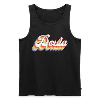 Doula Birth Worker Retro Vintage - Men's Premium Organic Tank Top - black - Front - Michal (187cm)