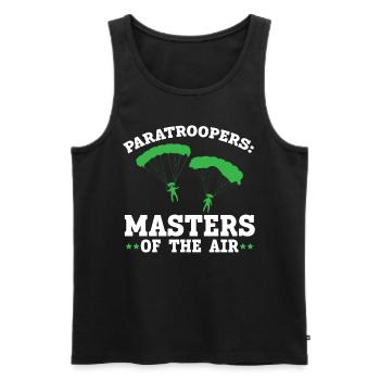 Fallschirmjäger Fallschirmspringen Fallschirmsprin - Männer Premium Bio Tank Top - Schwarz - Vorne - AI Model Male 178 light (178cm)