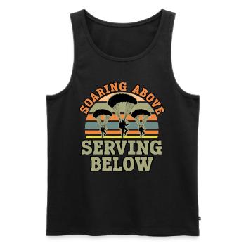 Fallschirmjäger Fallschirmspringen Fallschirmsprin - Männer Premium Bio Tank Top - Schwarz - Vorne - AI Model Male 178 light (178cm)