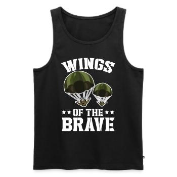 Fallschirmjäger Fallschirmspringen Fallschirmsprin - Männer Premium Bio Tank Top - Schwarz - Vorne - AI Model Male 178 light (178cm)
