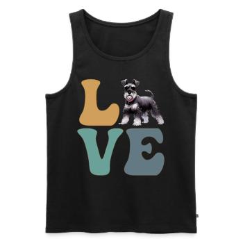 Schnauzer amoureux des chiens - Débardeur bio Premium Homme - noir - Devant - Michal (187cm)