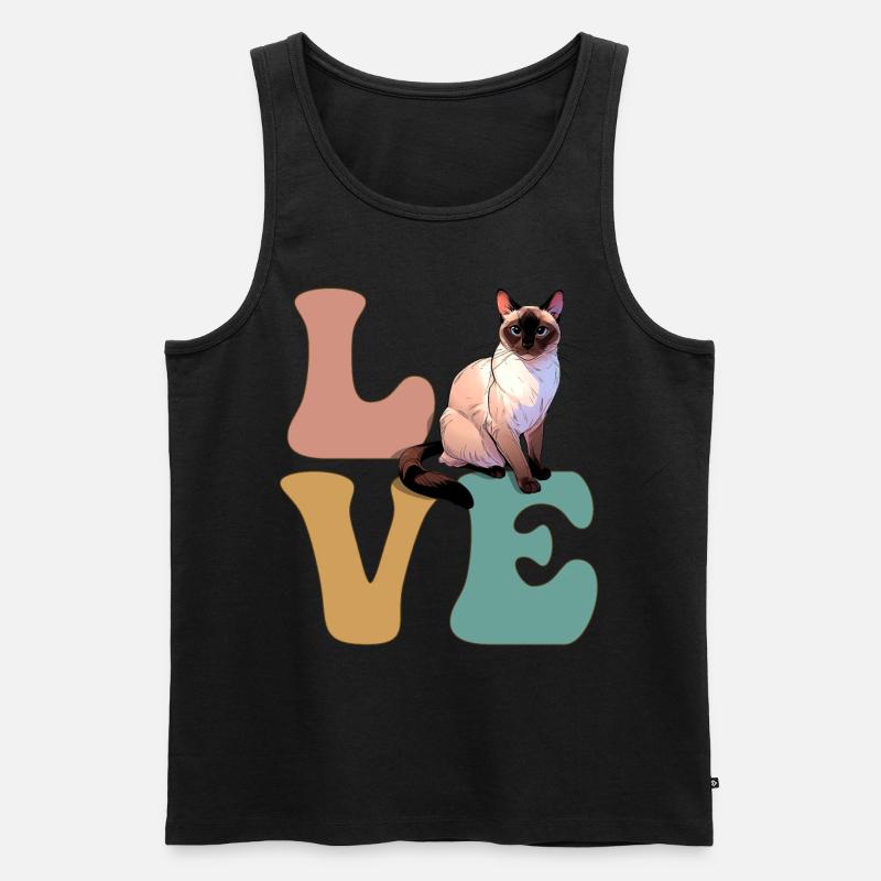 Siamkatze - Männer Premium Bio Tank Top - Schwarz