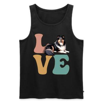 Shetland Sheepdogs Dog Lover - Men's Premium Organic Tank Top - black - Front - Michal (187cm)