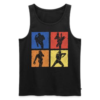 Muay Thaï - Débardeur bio Premium Homme - noir - Devant - AI Model Male 178 light (178cm)