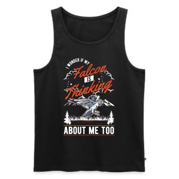 Falcon Gift, Falcon Breeding, Falcon Breeder, Falconer - Men's Premium Organic Tank Top - black - Front - AI Model Male 178 light (178cm)