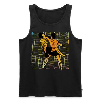 Muay Thaï - Débardeur bio Premium Homme - noir - Devant - AI Model Male 178 light (178cm)