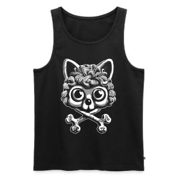 Pattes de velours foncé : un motif de crâne pour les fans de chats - Débardeur bio Premium Homme - noir - Devant - Michal (187cm)