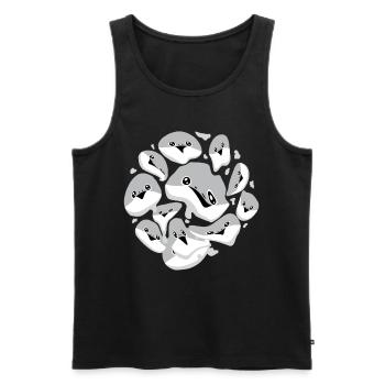 Sacabambaspis Fish Meme Face Pattern - Men's Premium Organic Tank Top - black - Front - AI Model Male 178 light (178cm)