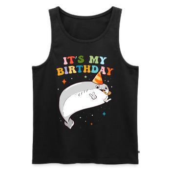 Sacabambaspis Fisch Meme Geburtstagsfeier - Männer Premium Bio Tank Top - Schwarz - Vorne - Michal (187cm)