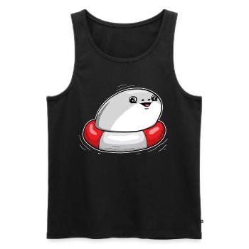 Sacabambaspis Fish Meme Swimming Swimmer - Men's Premium Organic Tank Top - black - Front - Michal (187cm)