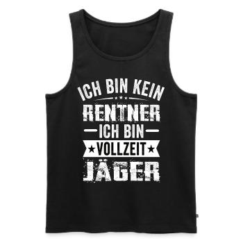 Ich Bin Kein Rentner Ich Bin Vollzeit Jäger - Männer Premium Bio Tank Top - Schwarz - Vorne - Michal (187cm)