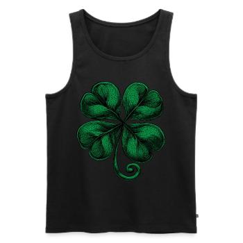 Trèfle vert à quatre feuilles - Débardeur bio Premium Homme - noir - Devant - Michal (187cm)