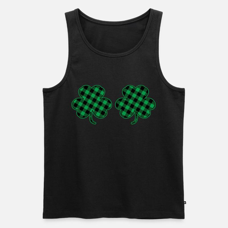 Kleeblatt Brüste - Männer Premium Bio Tank Top - Schwarz