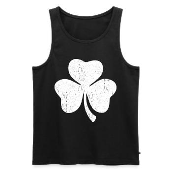 Trèfle blanc à trois feuilles - Débardeur bio Premium Homme - noir - Devant - Michal (187cm)