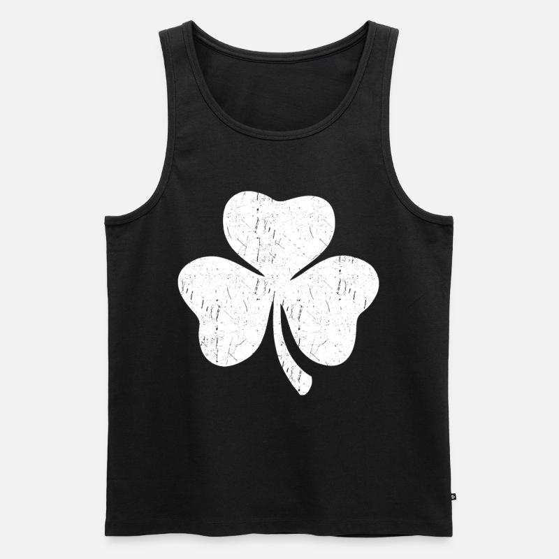 Trèfle blanc à trois feuilles - Débardeur bio Premium Homme - noir
