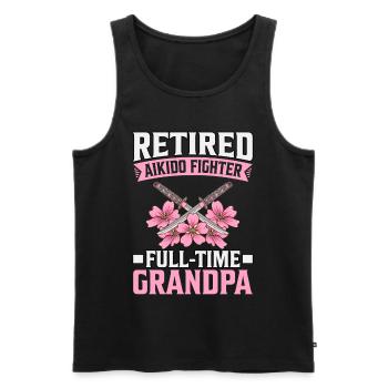Retired Aikido Fighter full-time Grandpa - Men's Premium Organic Tank Top - black - Front - Michal (187cm)