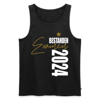 Examen 2024 bestanden - Männer Premium Bio Tank Top - Schwarz - Vorne - AI Model Male 178 light (178cm)