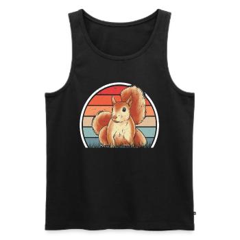 Eichhörnchen Retro Squirrel - Men's Premium Organic Tank Top - black - Front - AI Model Male 178 light (178cm)