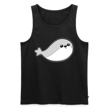 Sacabambaspis Poisson Meme - Débardeur bio Premium Homme - noir - Devant - AI Model Male 178 light (178cm)