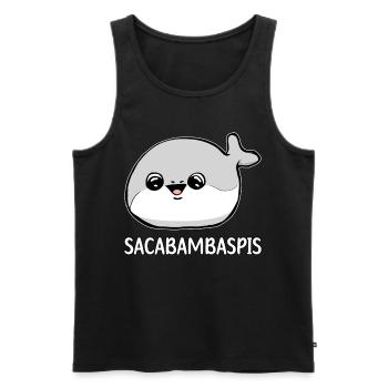 Sacabambaspis Fish Meme - Men's Premium Organic Tank Top - black - Front - AI Model Male 178 light (178cm)