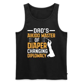 Dad's Aikido Master of Diaper Changing Diplomacy - Men's Premium Organic Tank Top - black - Front - Michal (187cm)