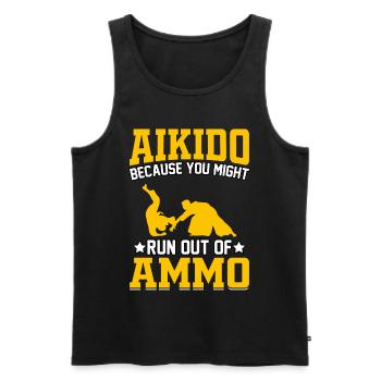 Aikido, weil dir die Munition ausgehen könnte - Männer Premium Bio Tank Top - Schwarz - Vorne - Michal (187cm)