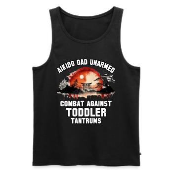 Aikido Dad unarmed combat against toddler tantrums - Men's Premium Organic Tank Top - black - Front - Michal (187cm)
