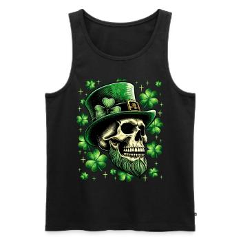St. Patrick's Day Irish Skull - Men's Premium Organic Tank Top - black - Front - Michal (187cm)