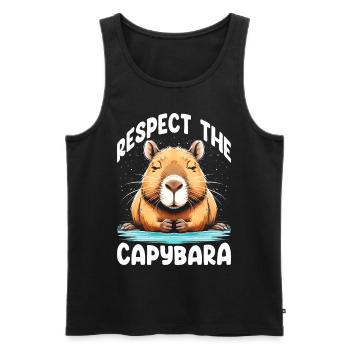 Respect The Capybara - Männer Premium Bio Tank Top - Schwarz - Vorne - Michal (187cm)