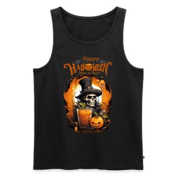 Buvez ou traitez drôle joyeux Halloween monstre - Débardeur bio Premium Homme - noir - Devant - Michal (187cm)