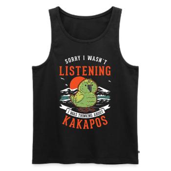 Kakapo Bird Night Parrot - Men's Premium Organic Tank Top - black - Front - Michal (187cm)