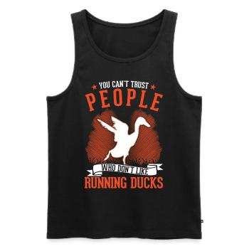 Indian Runner Duck Gift Running Duck - Men's Premium Organic Tank Top - black - Front - AI Model Male 178 light (178cm)