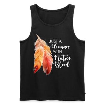 Just A Woman With A Native Blood Feathers Indigeno - Männer Premium Bio Tank Top - Schwarz - Vorne - AI Model Male 178 light (178cm)