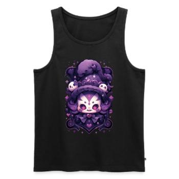Cute Chibi Clown Occult Pastel Goth Tarot Card Pag - Männer Premium Bio Tank Top - Schwarz - Vorne - Michal (187cm)